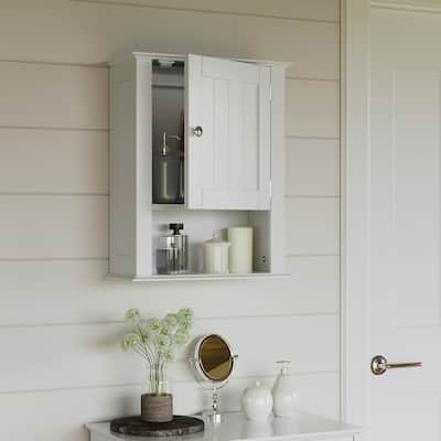 RiverRidge Ashland Single Door Bathroom and Laundry Wall Mount Storage Medicine Cabinet
