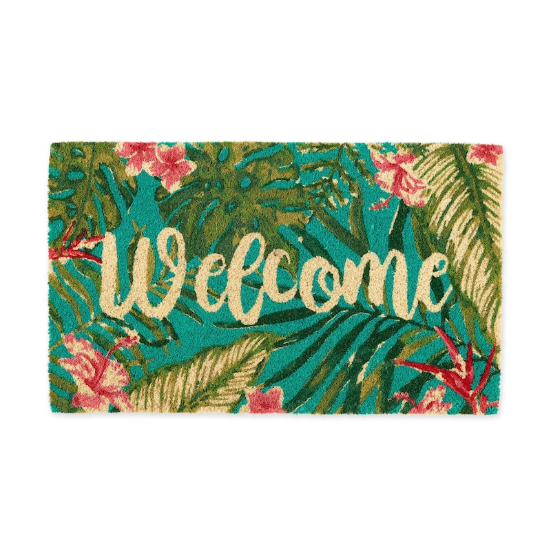 Tropical Themed Welcome Rectangular Doormat - 18" x 30"