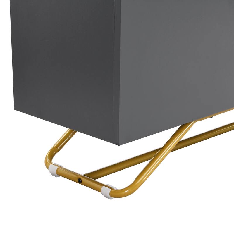 TV Console Table with Gold Frame Base