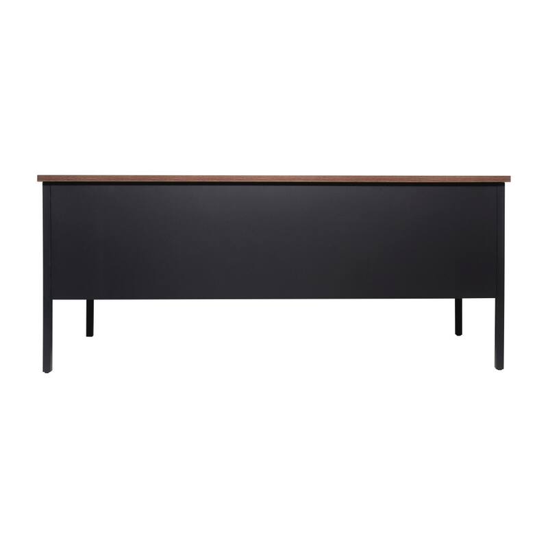 Commercial Right Side Single Pedestal Desk with 3 Locking Drawers