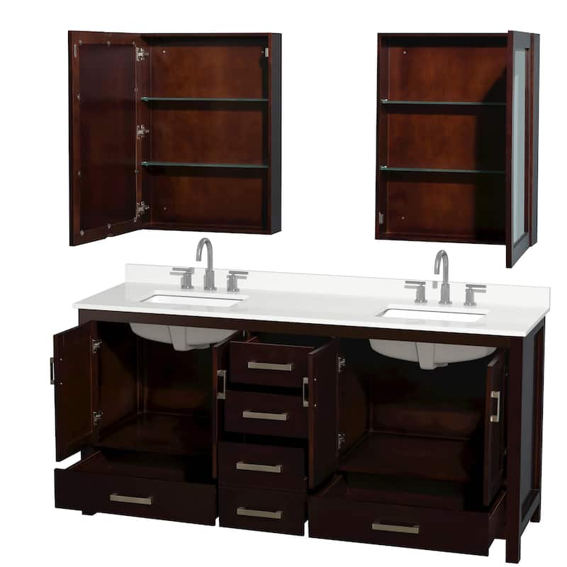 Wyndham Collection WCS141472D-QTZ-US3MED Sheffield 72" Free Standing