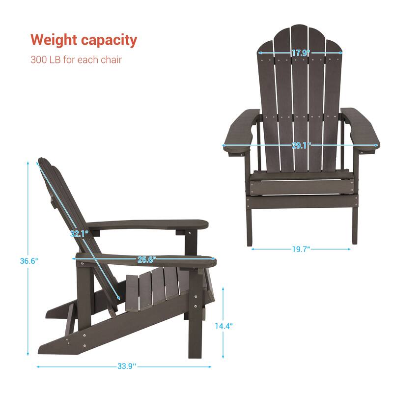 BONOSUKI 2pcs Outdoor Adirondack Chair,HIPS Patio Chair Set