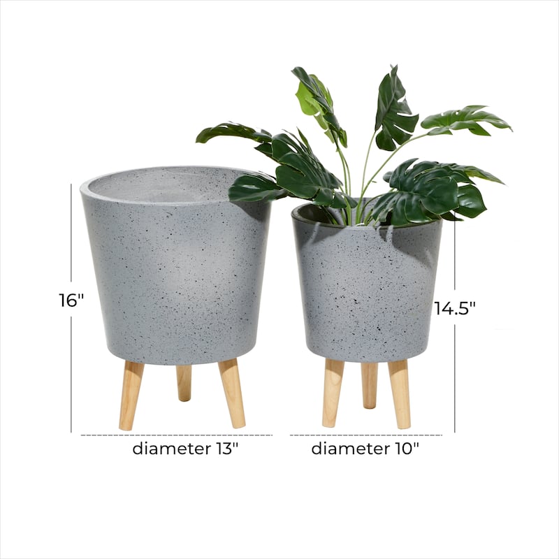 MgO Contemporary Planter (Set of 2) - 10 x 10 x 15Round