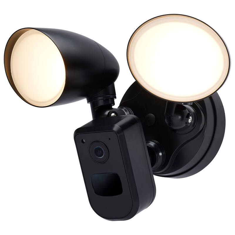 20W Bullet Outdoor SMART Security Light with Camera Starfish Enabled 3K/4K/5K CCT Selectable Black - Black