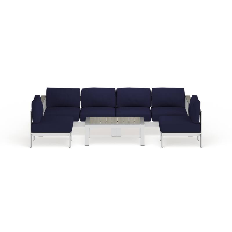 Shore 5-piece Outdoor Patio Aluminum Sectional Sofa Set