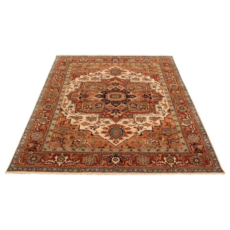 ECARPETGALLERY Hand-knotted Jules Sultane Ivory Wool Rug - 7'8 x 9'9