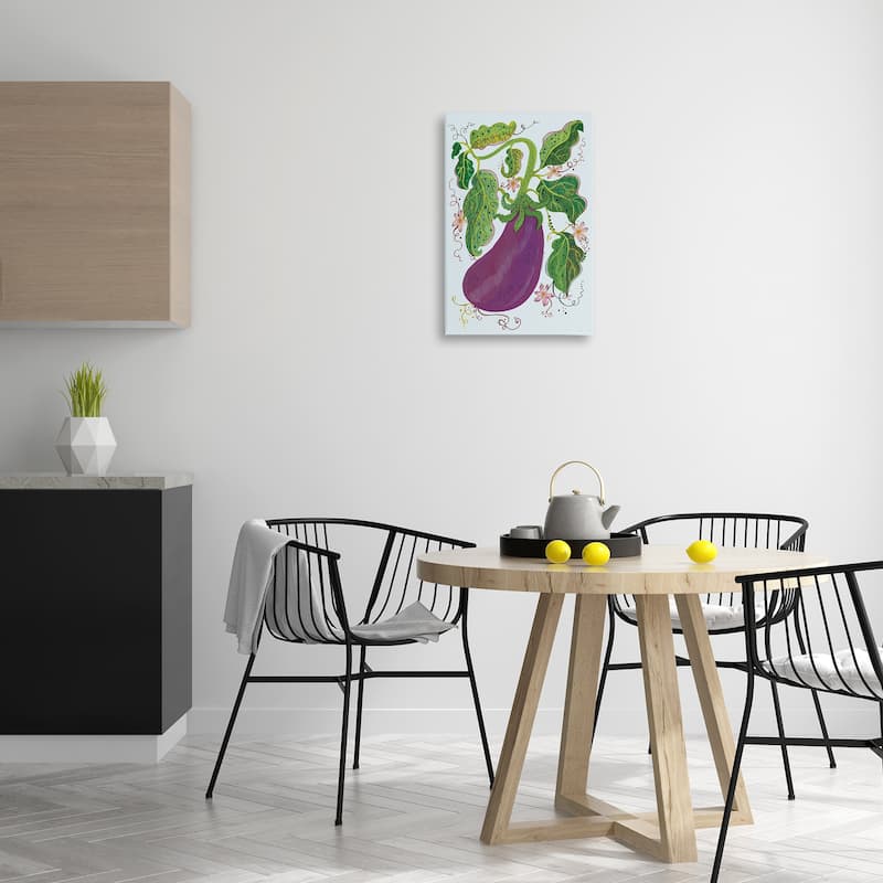 Stupell Whimsical Detail Eggplant Canvas Wall Art Design By Kay Widdowson