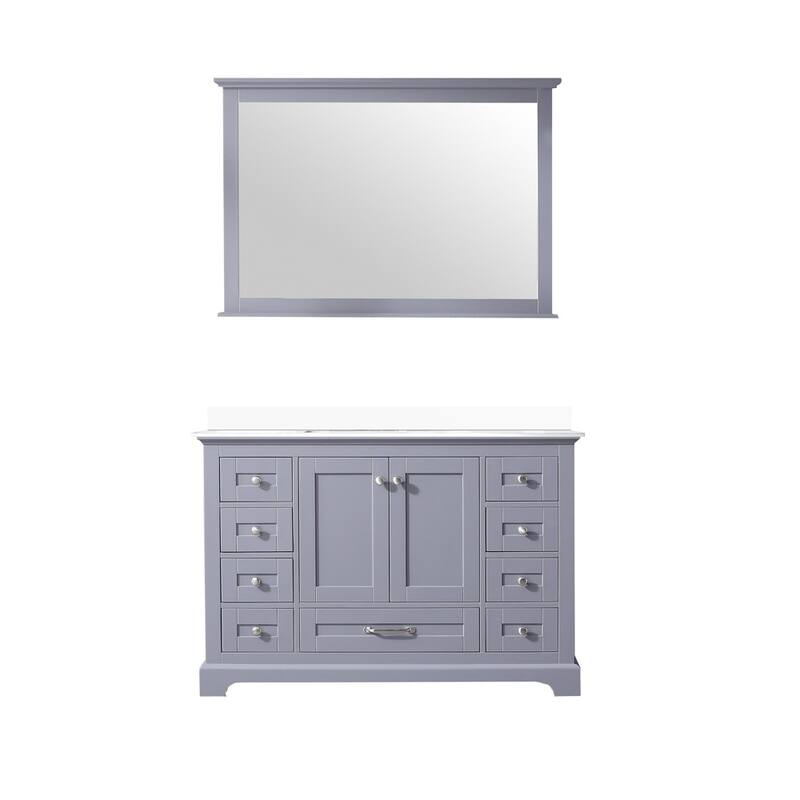 Dukes 48 in. W x 22 in. D White Single Bath Vanity, Cultured Marble Top, and 46 in. Mirror - 48 Inch - Dark Grey