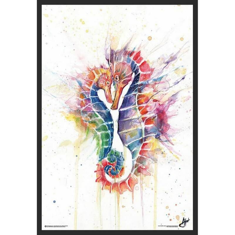 Sanguine Seahorses by Marc Allante Framed Poster - 24 x 36 Inch