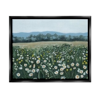Stupell Traditional Daisy Meadow Framed Floater Canvas Wall Art Design ...