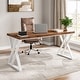 preview thumbnail 4 of 28, 55" Heavy Duty Computer Desk, Office Desk Walnut/White