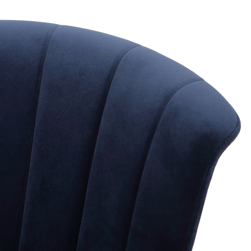 Modern Velvet and Wood 26" Counter Stool - N/A
