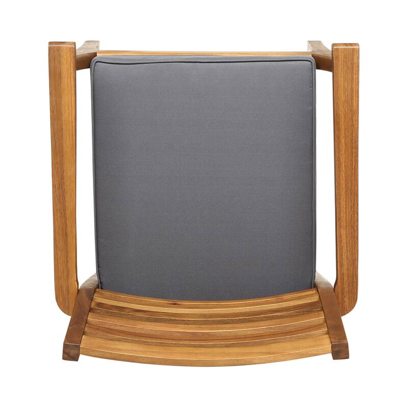 Roomfitters 2-Piece Outdoor Dining Chairs, Acacia Wood and Wicker Hybrid Seating with Water-Resistant Cushions