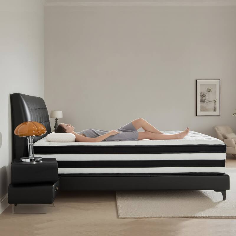 12-Inch Mattress w/Individual Pocket Spring, Zoned Memory Foam and Breathable Knitted Cover - Medium