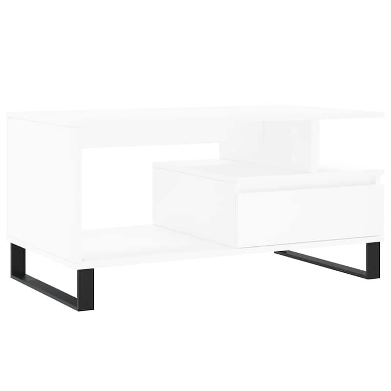 vidaXL Coffee Table White Engineered wood, metal Medium Coffee Table - 19.3 x 35.4 x 17.7 in