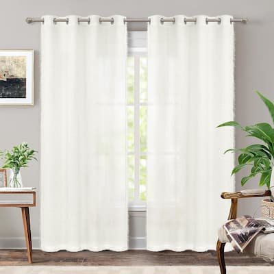DriftAway Plush Semi Sheer Curtain Drapes - 52" Width X 84" Length