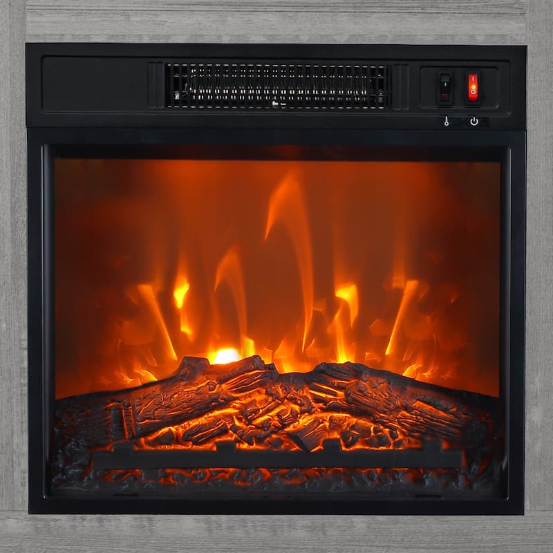 58-inch Grey Electric Fireplace TV Stands Console Table with 18" Electric Fireplace