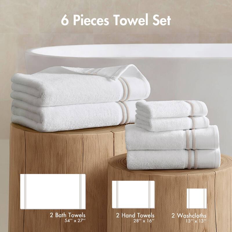 Madison Park Roan Border 6 Piece Towel Set