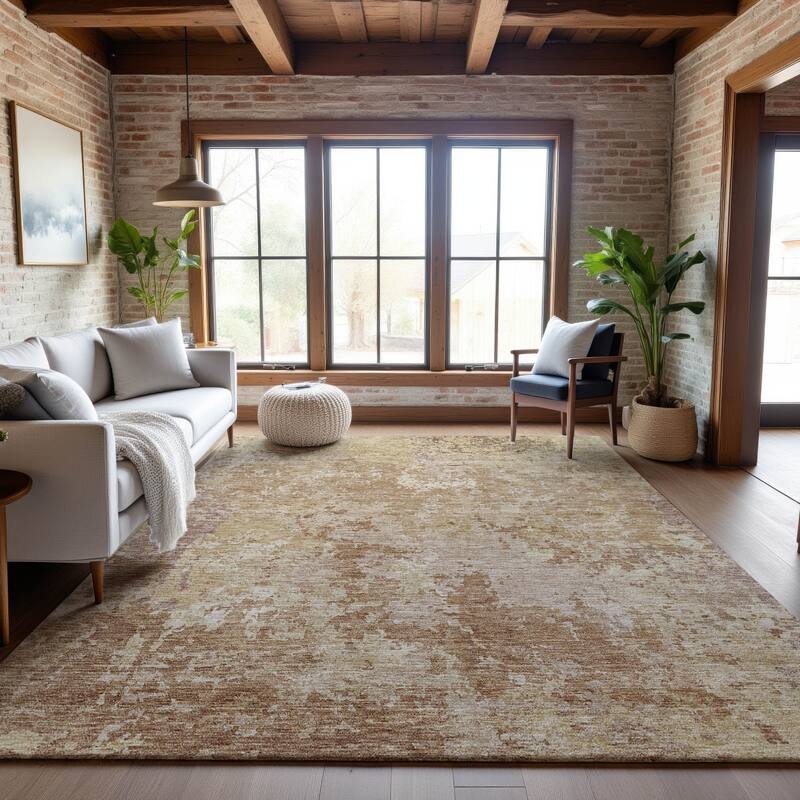 Premium Washable Super Soft Modern Ombre Mayfield Rug - Copper - 10' x 14'