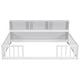preview thumbnail 16 of 16, Full Size Floor Bed with Side Bookcase, Shelves, Guardrails Storage Bed, Grey