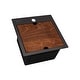 preview thumbnail 1 of 8, Ruvati 15 inch Gunmetal Black Stainless Steel Workstation Wet Bar Camper Van Sink Drop-in Topmount - RVH8215BL