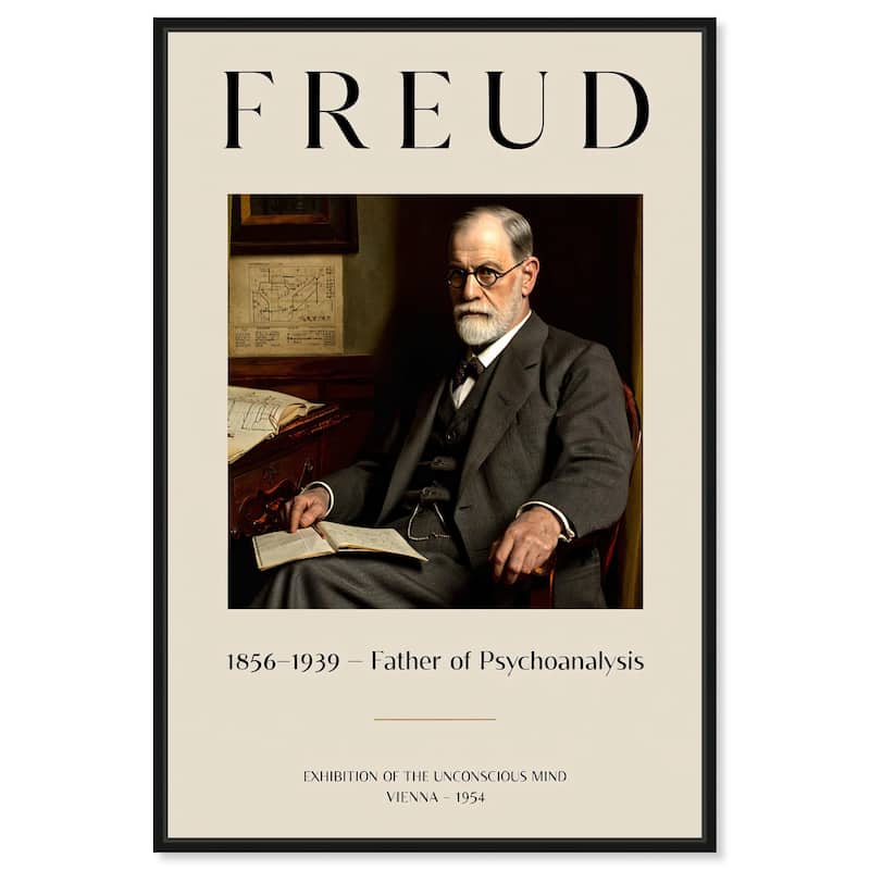 Father of Psychoanalysis Art Canvas by Art Remedy - Black - 16" x 24"