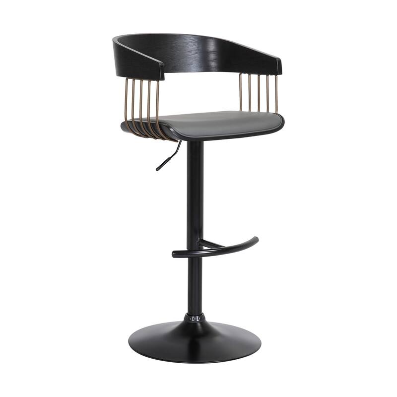 Larisa Metal and Wood Adjustable Height Swivel Bar Stool