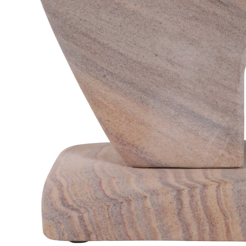 Sandstone Decorative Object Minimalist Statuary Home Decor - 7" Tan - 7.25"