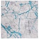 SAFAVIEH Amelia Fietje Modern Abstract Distressed Rug - 6'7" Square - Grey/Aqua