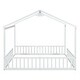 preview thumbnail 10 of 58, Double Twin Size House-Style Floor Bed with Fence and Guardrails without Door