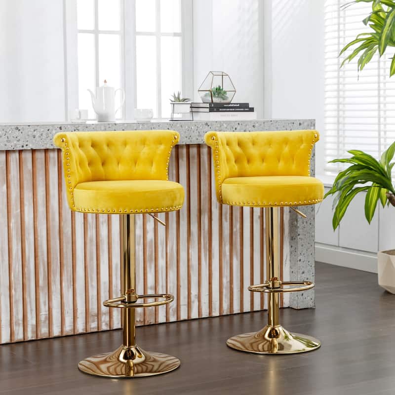 Set of 2 Adjustable Counter Height Chairs