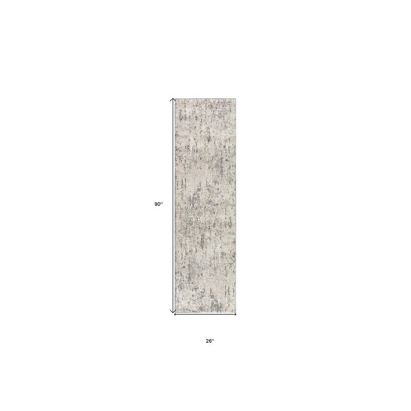 Power Loomed Abstract Modern Area Rug - 90' X '26' X '0.32