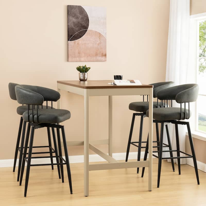 Glitzhome 26 or 31 Inches Modern Upholstered Swivel Counter Height Bar Stools