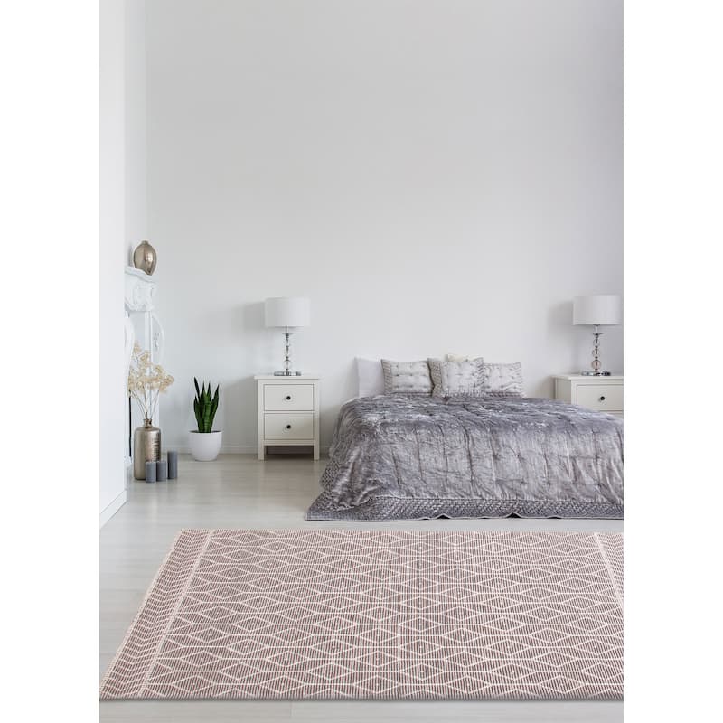 ECARPETGALLERY Braid weave Sienna Grey Wool Rug - 6'1 x 9'1