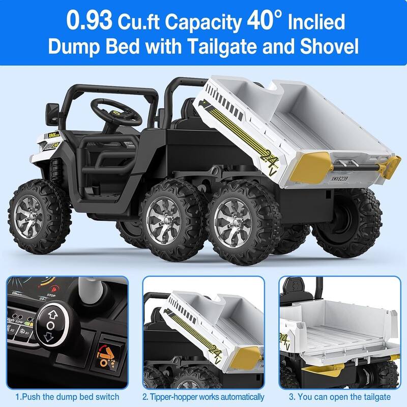 24V 2 Seater Ride On Dump Truck with Remote Control Electric UTV Car