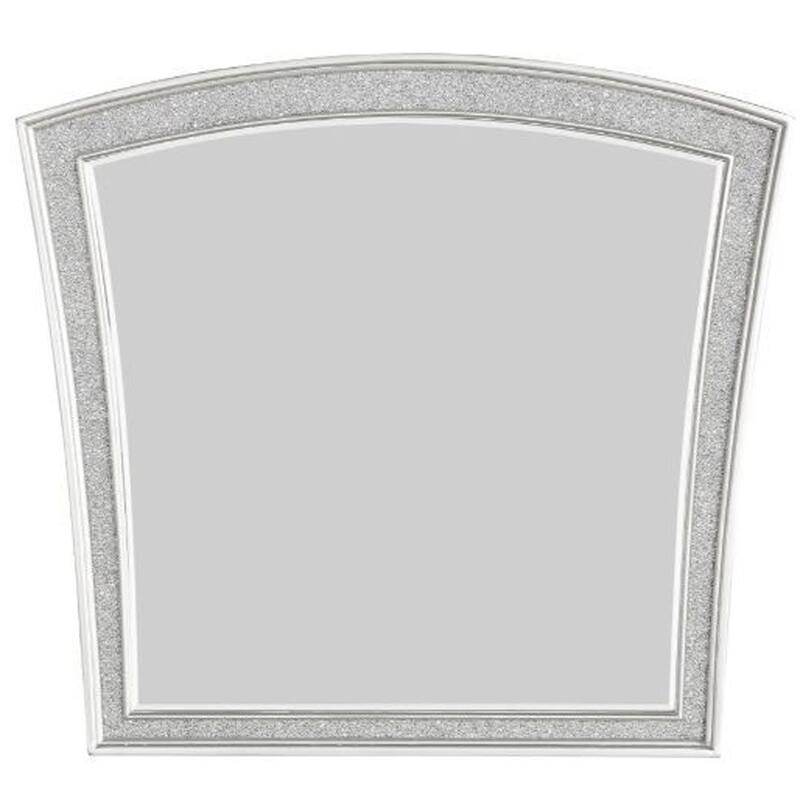 HomeRoots 44" Platinum Abstract Wood Framed Mounted Dresser Mirror - 40' X '44' X '2