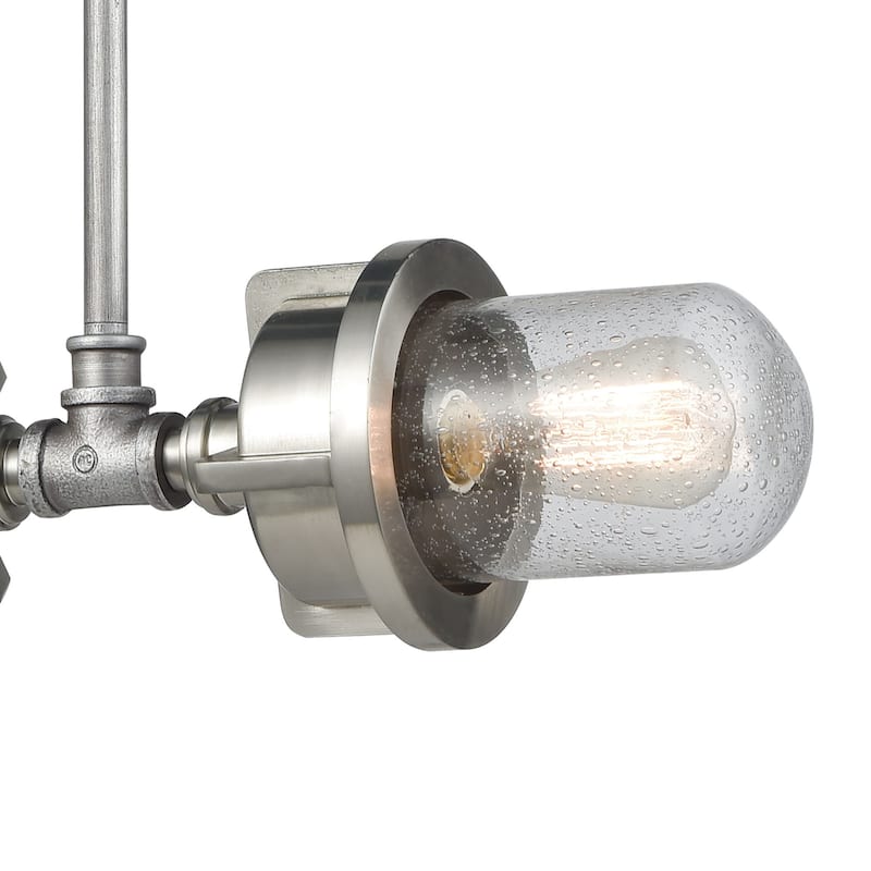 Elk Home Briggs Weathered Zinc Glass 2 Light Chandelier