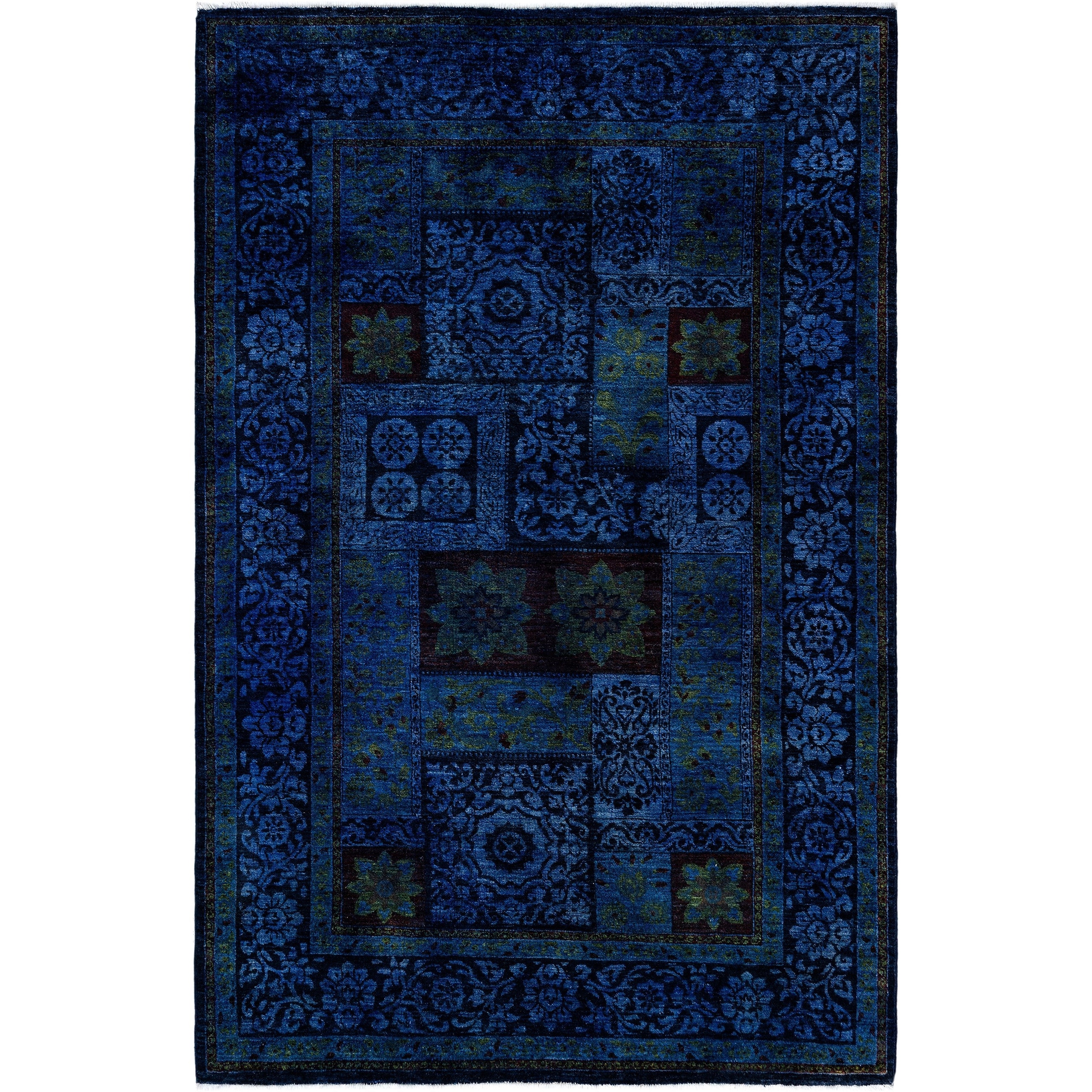 Overdyed One-of-a-Kind Hand-Knotted Area Rug - Blue - 4' 10" x 7' 7"
