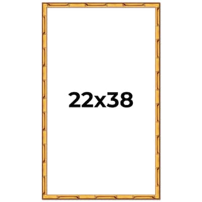 22x38 Frame Gold Bamboo Solid Wood Picture Frame | 1 Inch Moulding