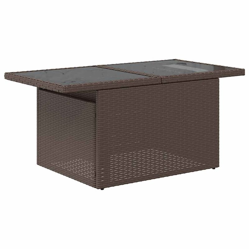 vidaXL Patio Sofa Set with Cushions Table and Couches 7 Piece Poly Rattan - 24.4" x 24.4" x 27.2"