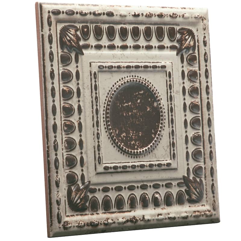 Merola Tile Ritz Anticatto White 7-7/8" x 7-7/8" Ceramic Wall Tile