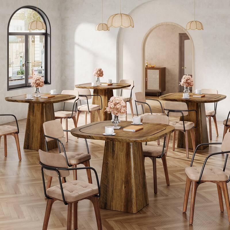 31.5" Square Dining Table for 2-4, Farmhouse Small Kitchen Table