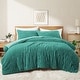 preview thumbnail 8 of 27, Flannel Fleece Plush Fuzzy Comforter Set Fluffy Winter Bedding Set with 2 Pillowcases Green - King