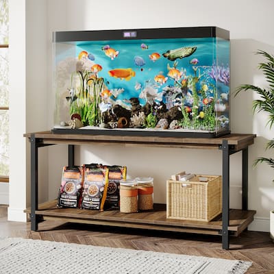 100-120 Gallon Fish Tank Stand, Large Wood Aquarium Stand with Storage