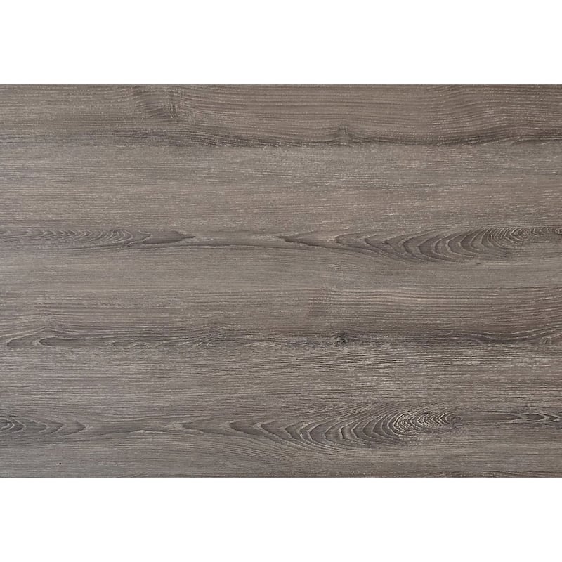 Wood Computer Desk with Silver Metal Base, Veneer Matte Finish