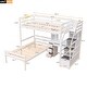 preview thumbnail 3 of 34, Twin Size Loft Bed with a Stand-alone Bed, Desk, Shelves and Drawers