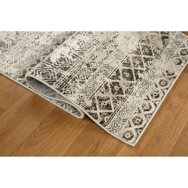 Anila Collection Beige/Café Brown Transitional Tribal Area Rug