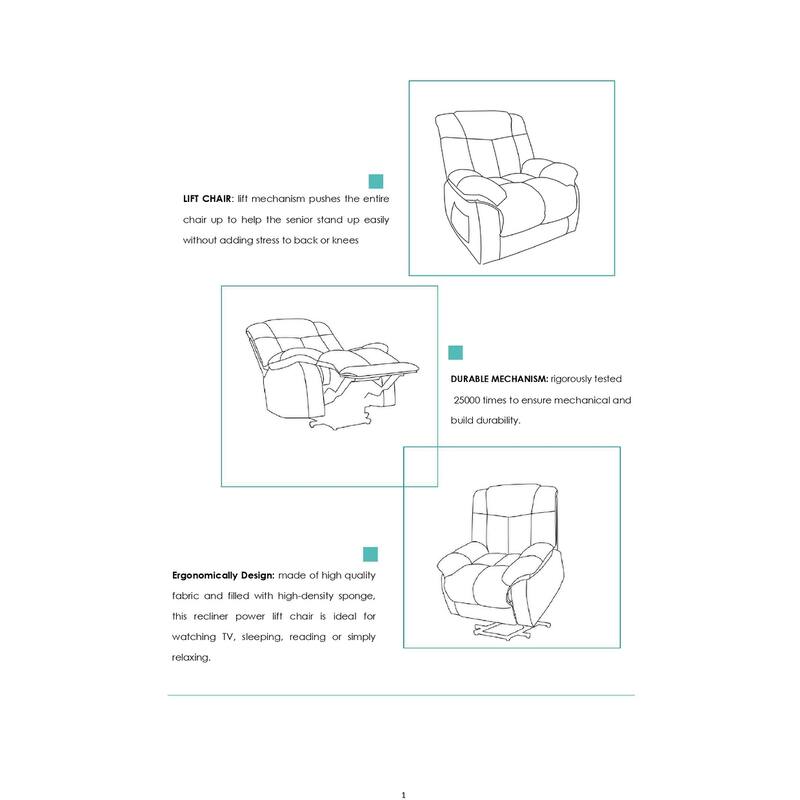 Power Lift Recliner Chair Electric Recliners for Elderly,Recliner Chair with Side Pocket