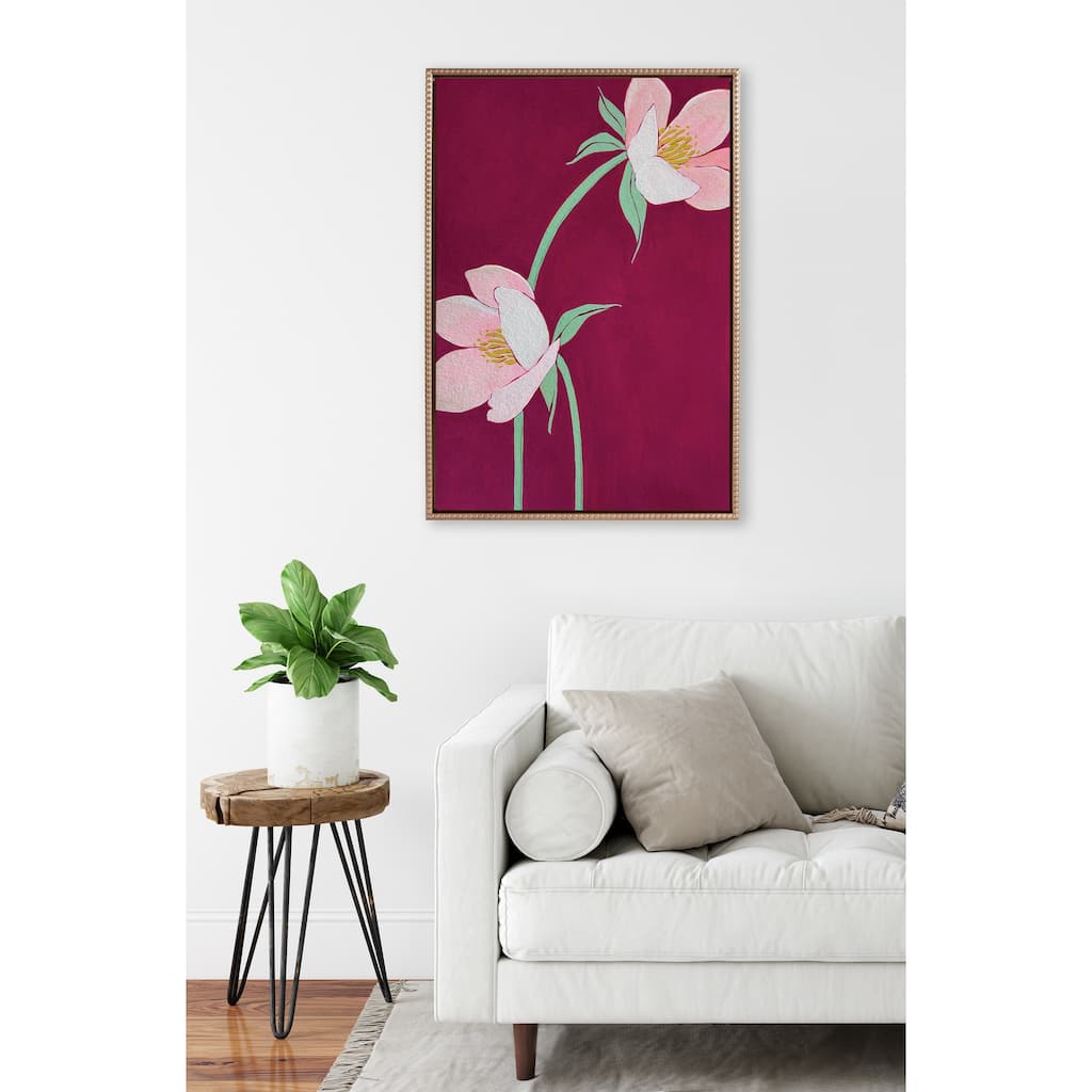 Kate and Laurel Sylvie Blushing Sisters Framed Canvas by Emma Daisy