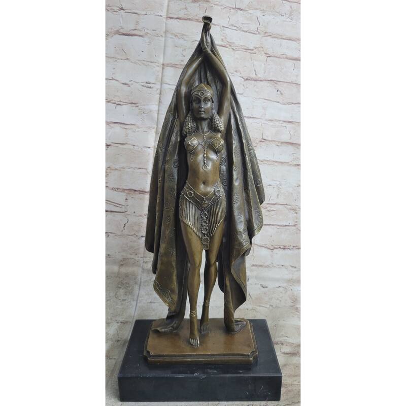 Signed Chiparus Dancer Art Deco Bronze Sculpture Statue Russian Ballet
